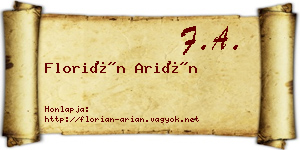 Florián Arián névjegykártya
